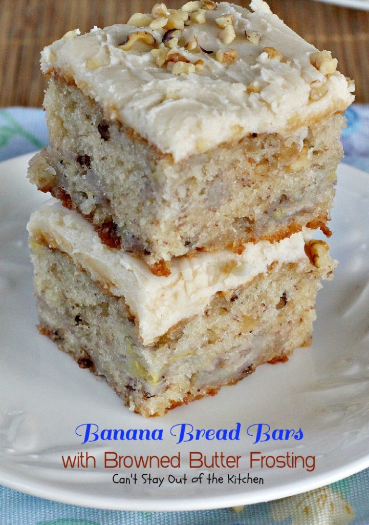 Banana Bread Bars
 Banana Bread Bars with Browned Butter Frosting Can t