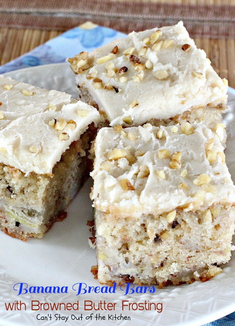 Banana Bread Bars
 Banana Bread Bars with Browned Butter Frosting Can t