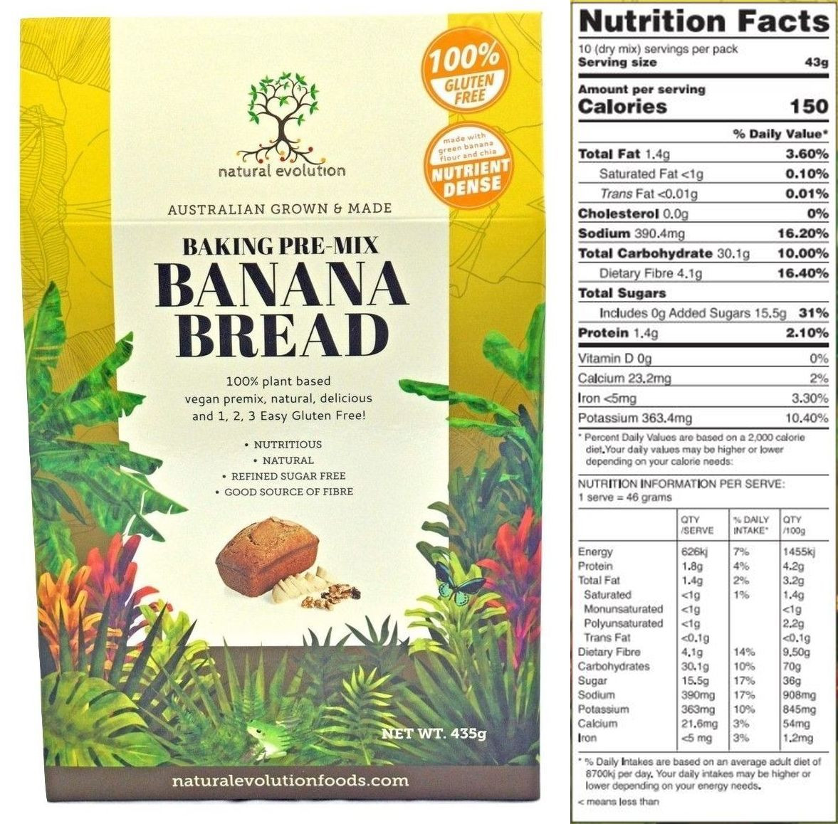 Banana Bread Nutrition
 Gluten Free Banana Bread Mix Natural Evolution Europe