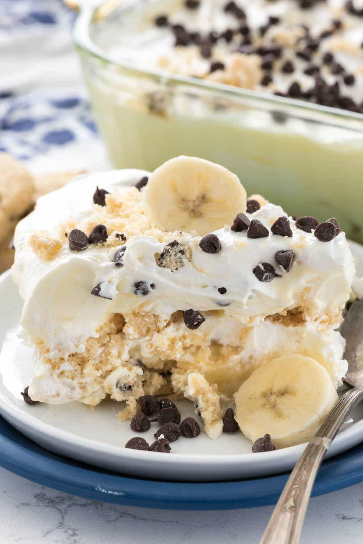 Banana Chocolate Desserts
 No Bake Banana Chocolate Chip Shortbread Icebox Cake