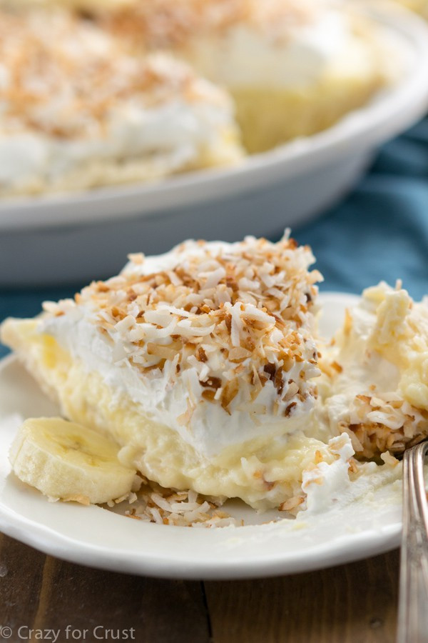 Banana Coconut Cream Pie
 Coconut Banana Cream Pie Crazy for Crust