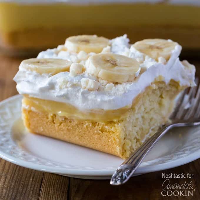 Banana Pudding Poke Cake
 Banana Pudding Poke Cake use a cake mix for this