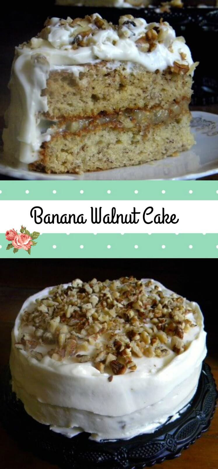 Banana Walnut Cake
 Banana Walnut Cake with Cream Cheese Frosting