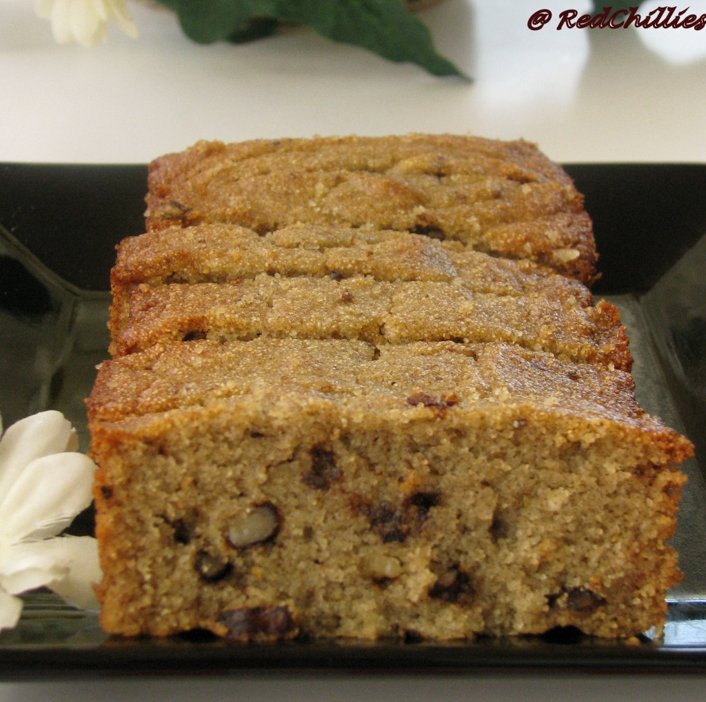 Banana Walnut Cake
 Eggless Banana Walnut Cake Bread