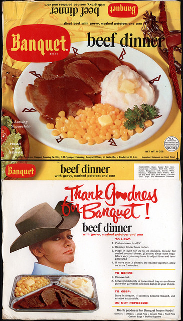 Banquet Tv Dinners
 Banquet Beef Dinner TV Dinner box 1950 s 1960 s