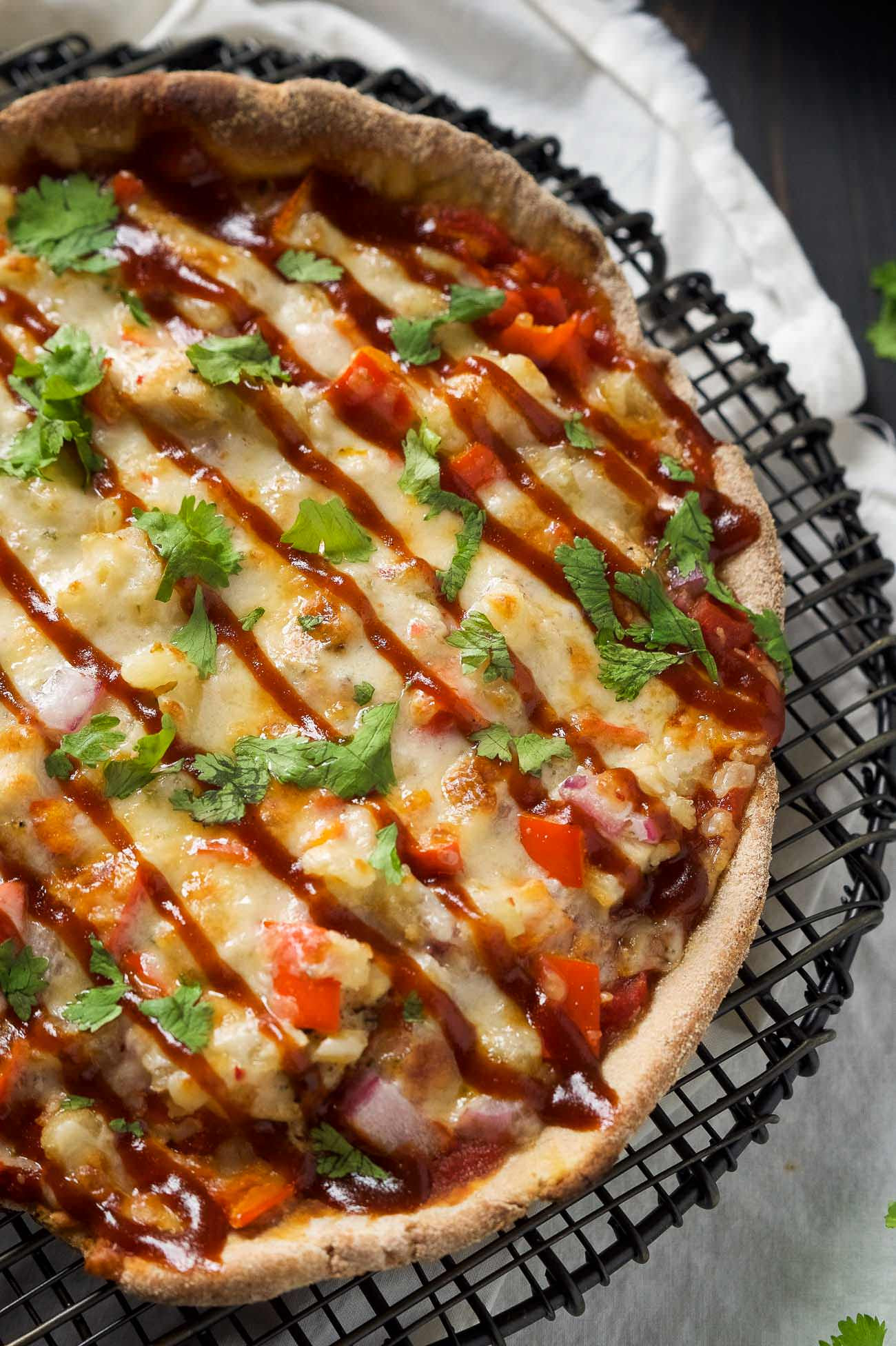 Barbecue Chicken Pizza
 Cast Iron Skillet Chipotle BBQ Chicken Pizza