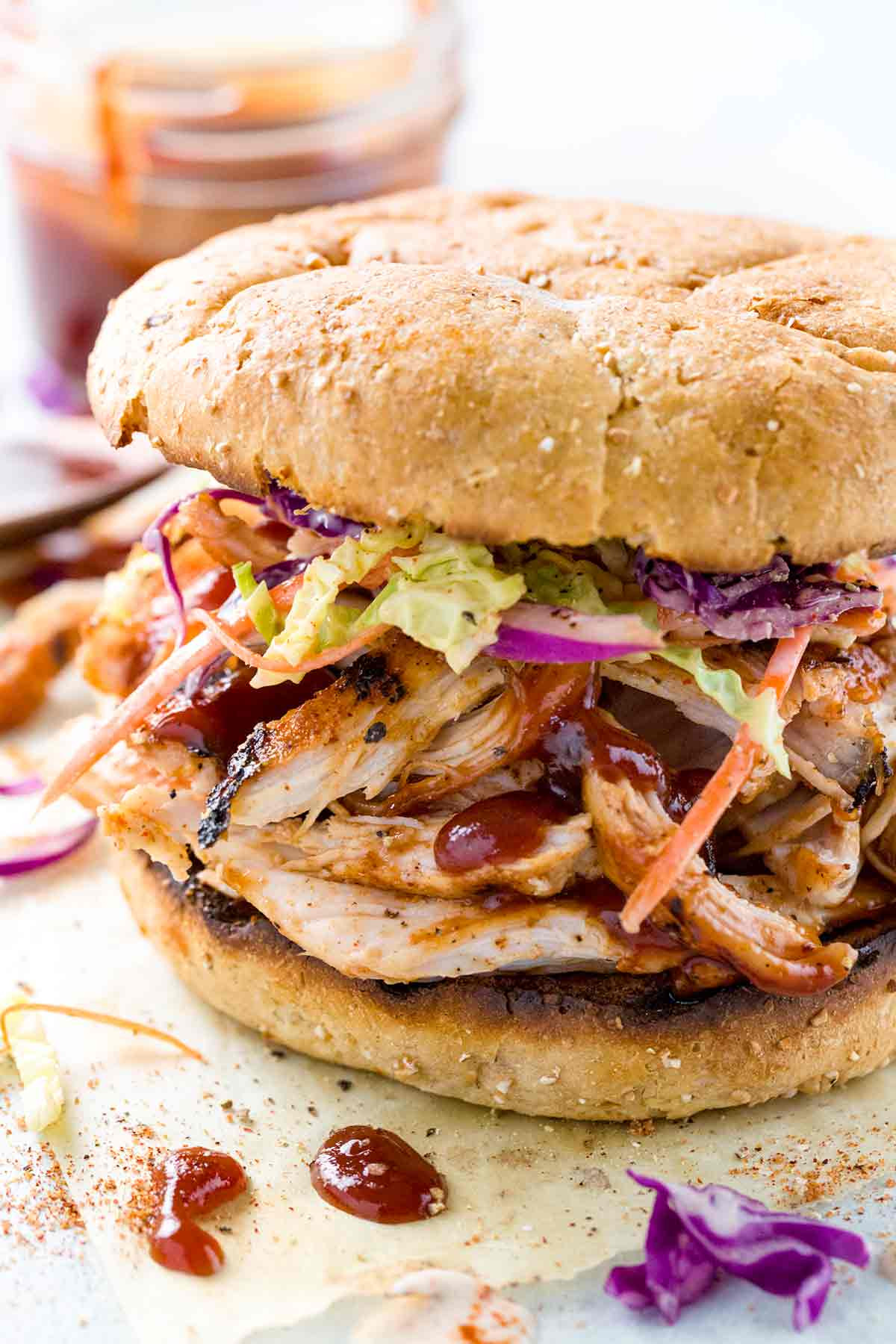 Barbecued Chicken Sandwiches
 Pulled Chicken Sandwiches with Coleslaw