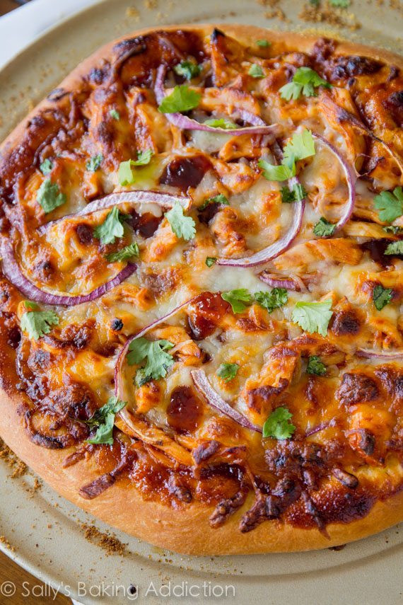 Barbeque Chicken Pizza
 Homemade BBQ Chicken Pizza Sallys Baking Addiction