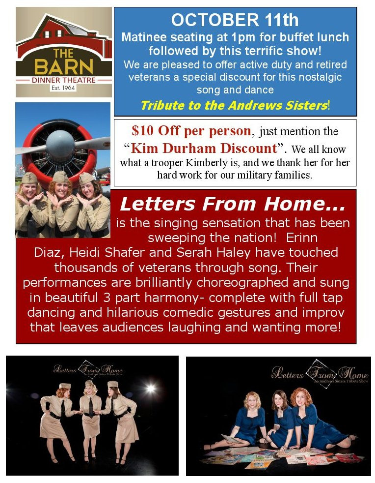 Barn Dinner Theater Greensboro
 Barn Dinner Theatre Letters From Home