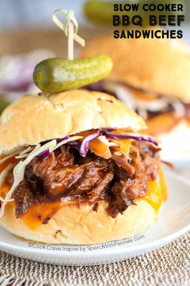 Bbq Beef Sandwiches
 Slow Cooker BBQ Beef Sandwiches Spend With Pennies