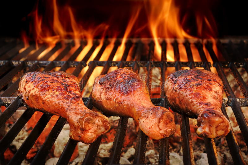 Bbq Chicken Legs On Grill
 BBQ Chicken Legs Roasted Hot Charcoal Grill Stock