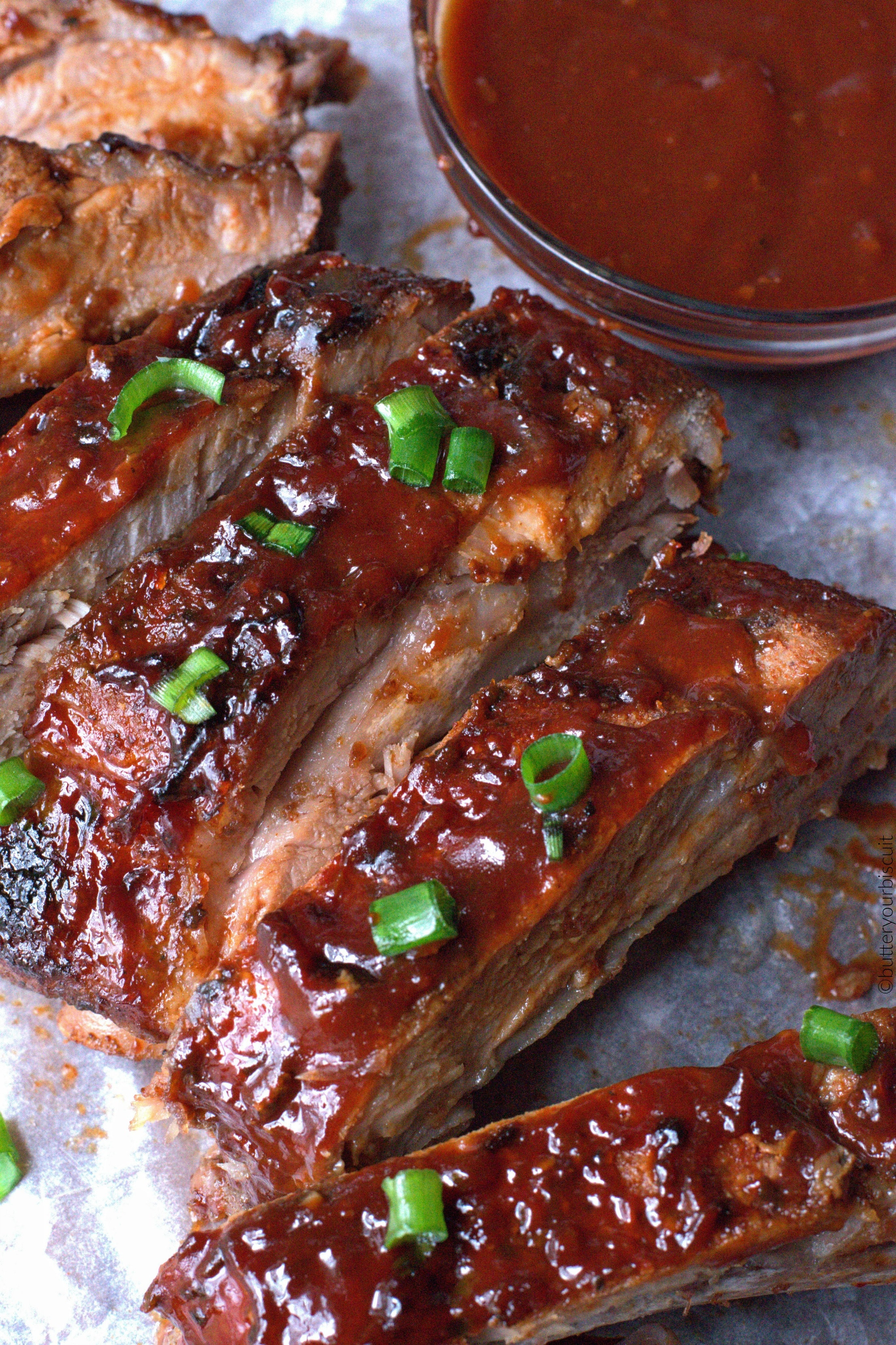 Bbq Pork Ribs In Oven
 Easy Oven BBQ Baked Ribs Recipe Butter Your Biscuit