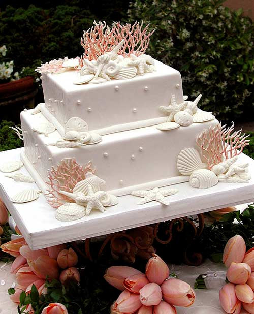 Beach Wedding Cakes
 of Seashell Wedding Cakes for a Beach Wedding Theme