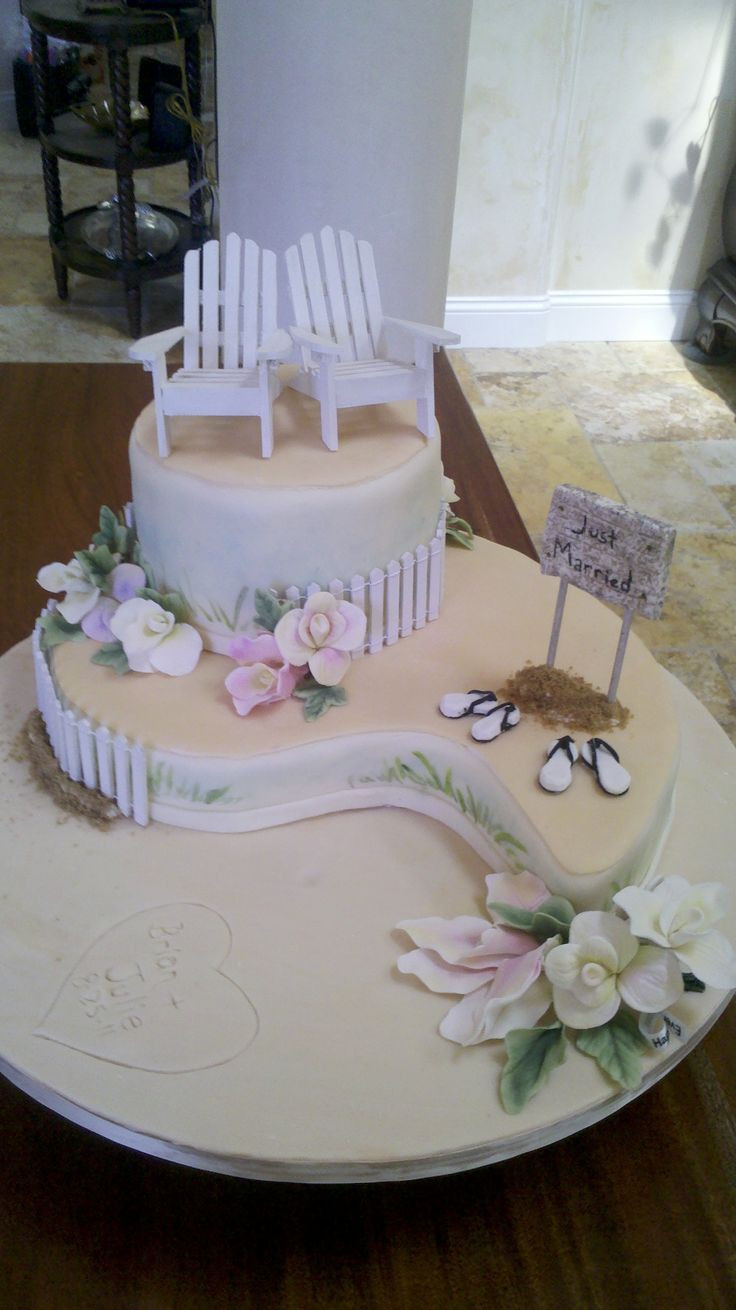 Beach Wedding Cakes
 How To Make A Beach Chair With Fondant WoodWorking