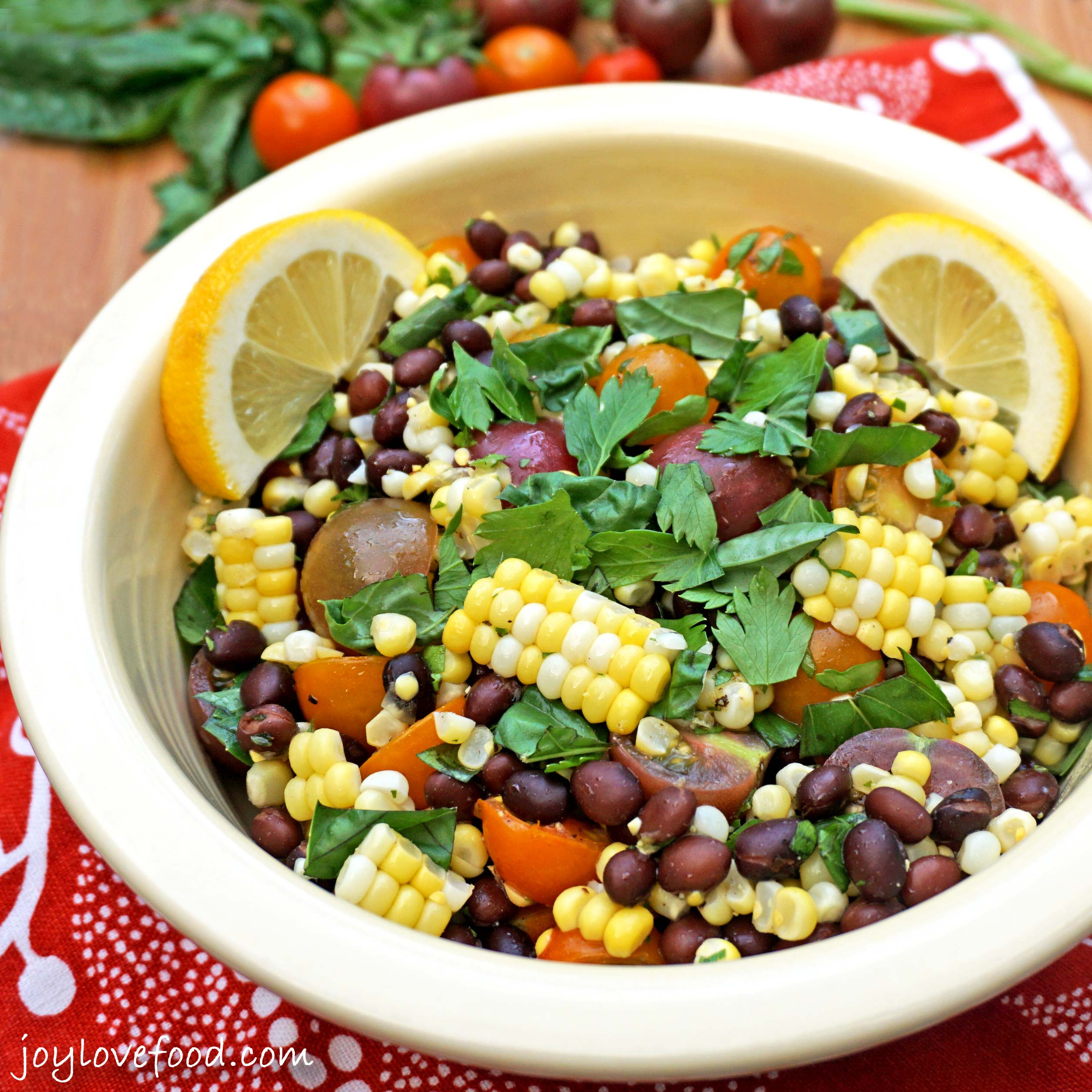 Bean Corn Salad
 Tomato Corn and Black Bean Salad Joy Love Food