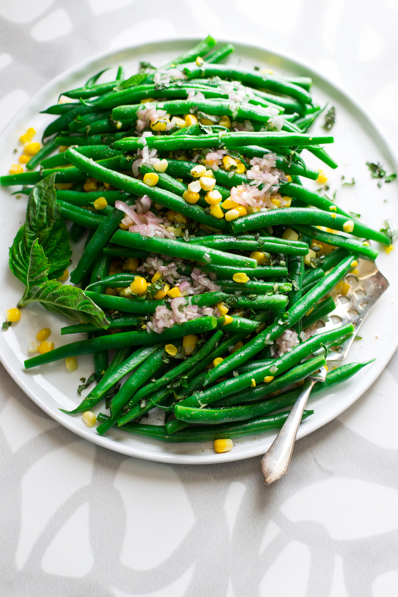 Bean Corn Salad
 green beans with basil vinaigrette Healthy Seasonal Recipes