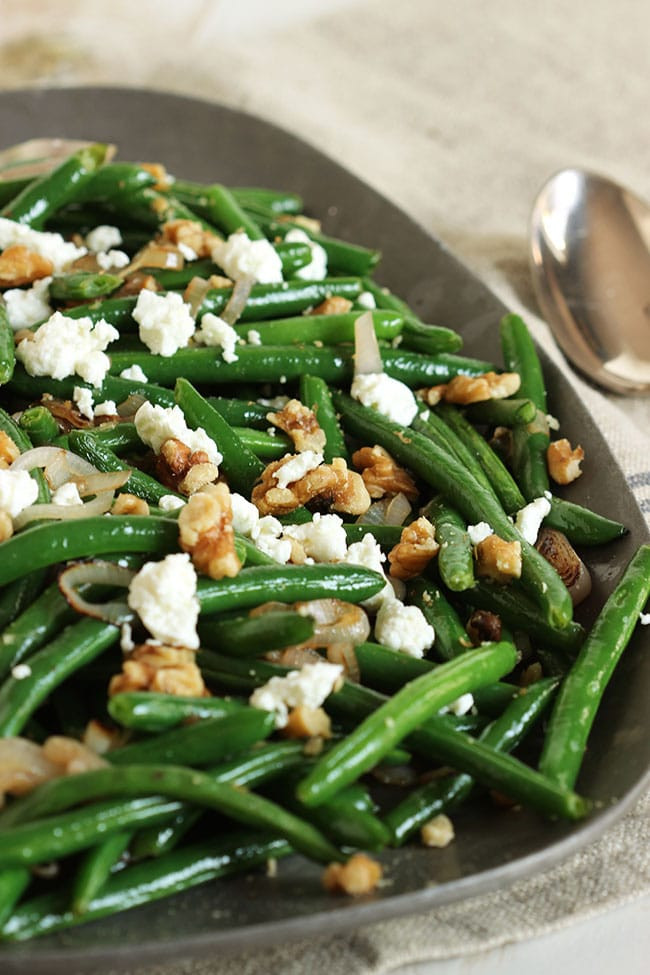 Bean Side Dishes
 Green Beans with Goat Cheese Shallots and Walnuts The