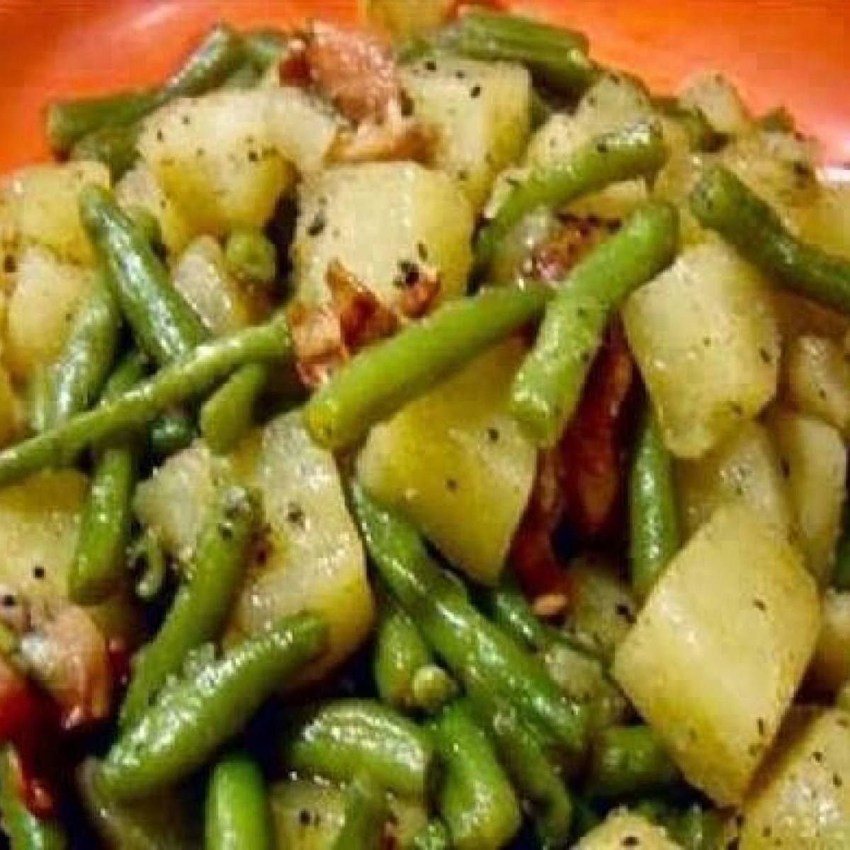 Beans Greens Potatoes
 canned green beans with ham hock