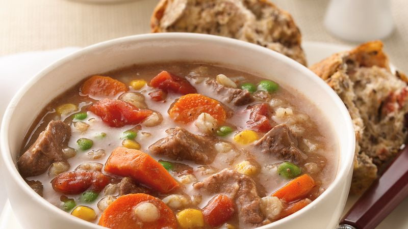 Beef And Barley Soup
 Slow Cooker Beef and Barley Soup recipe from Betty Crocker