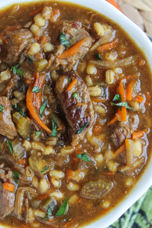 Beef And Barley Soup Recipe
 Beef Barley Soup Slow Cooker The Food Charlatan