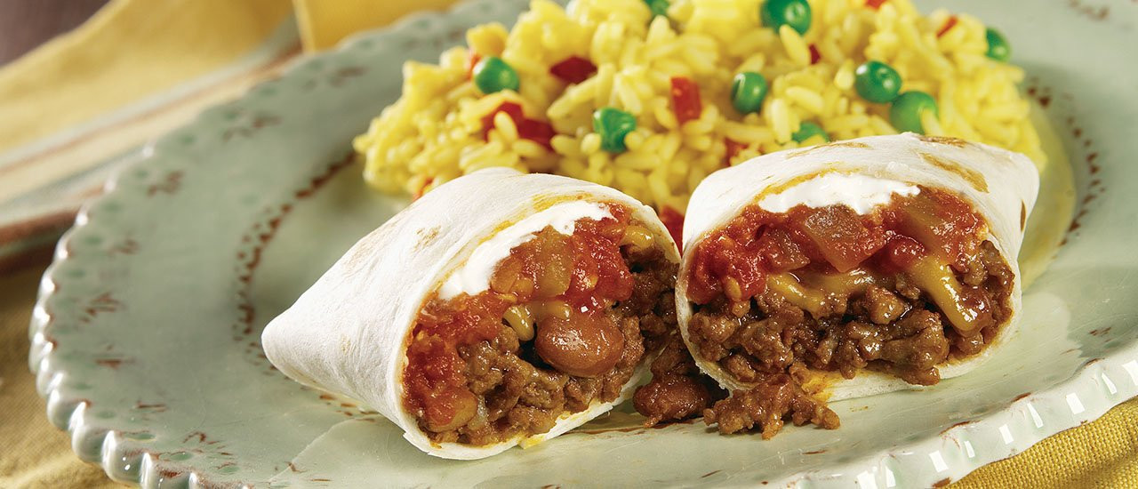 Beef And Bean Burritos
 Beef & Bean Burritos