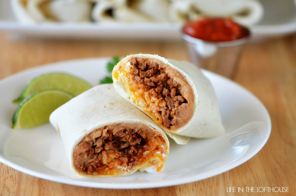 Beef And Bean Burritos
 Freezer Beef and Bean Burritos