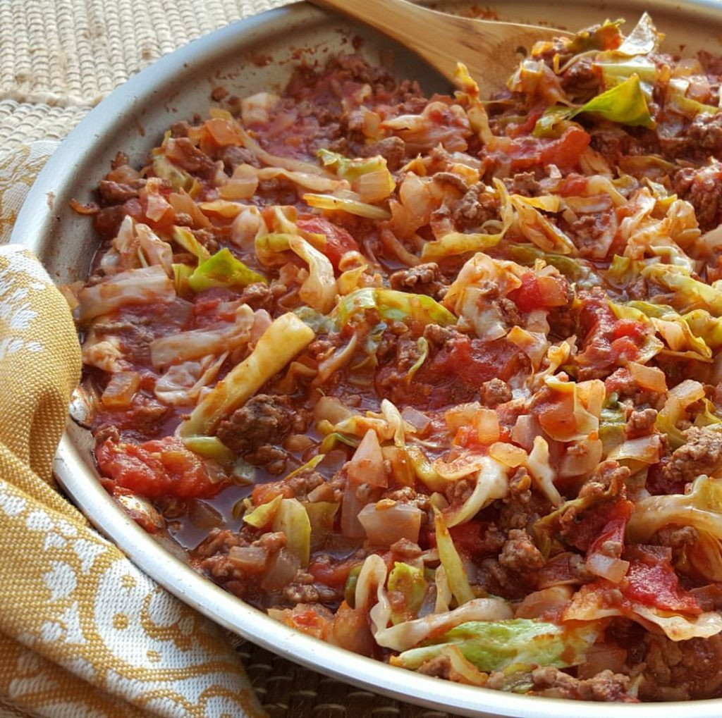 Beef And Cabbage
 e Pan Grass fed Beef & Cabbage Skillet