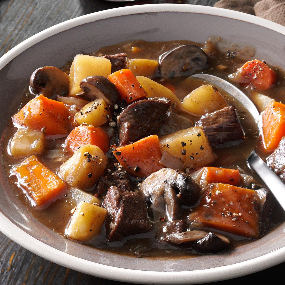 Beef And Potato Stew
 Hearty Beef & Sweet Potato Stew Recipe