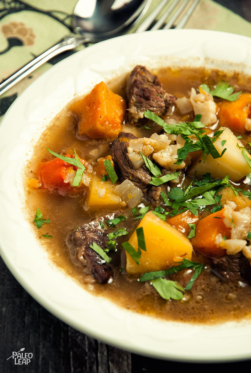 Beef And Vegetable Soup
 Beef and Winter Ve able Soup