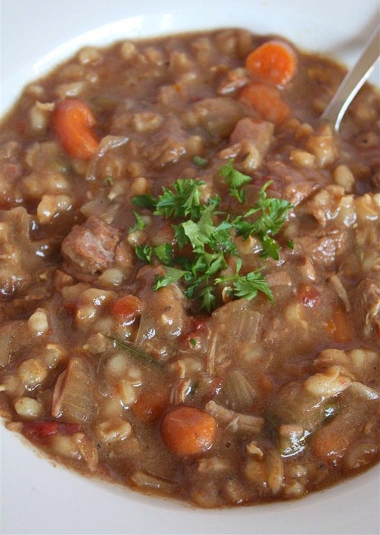 Beef Barley Soup
 Slow Cooker Beef Barley Soup