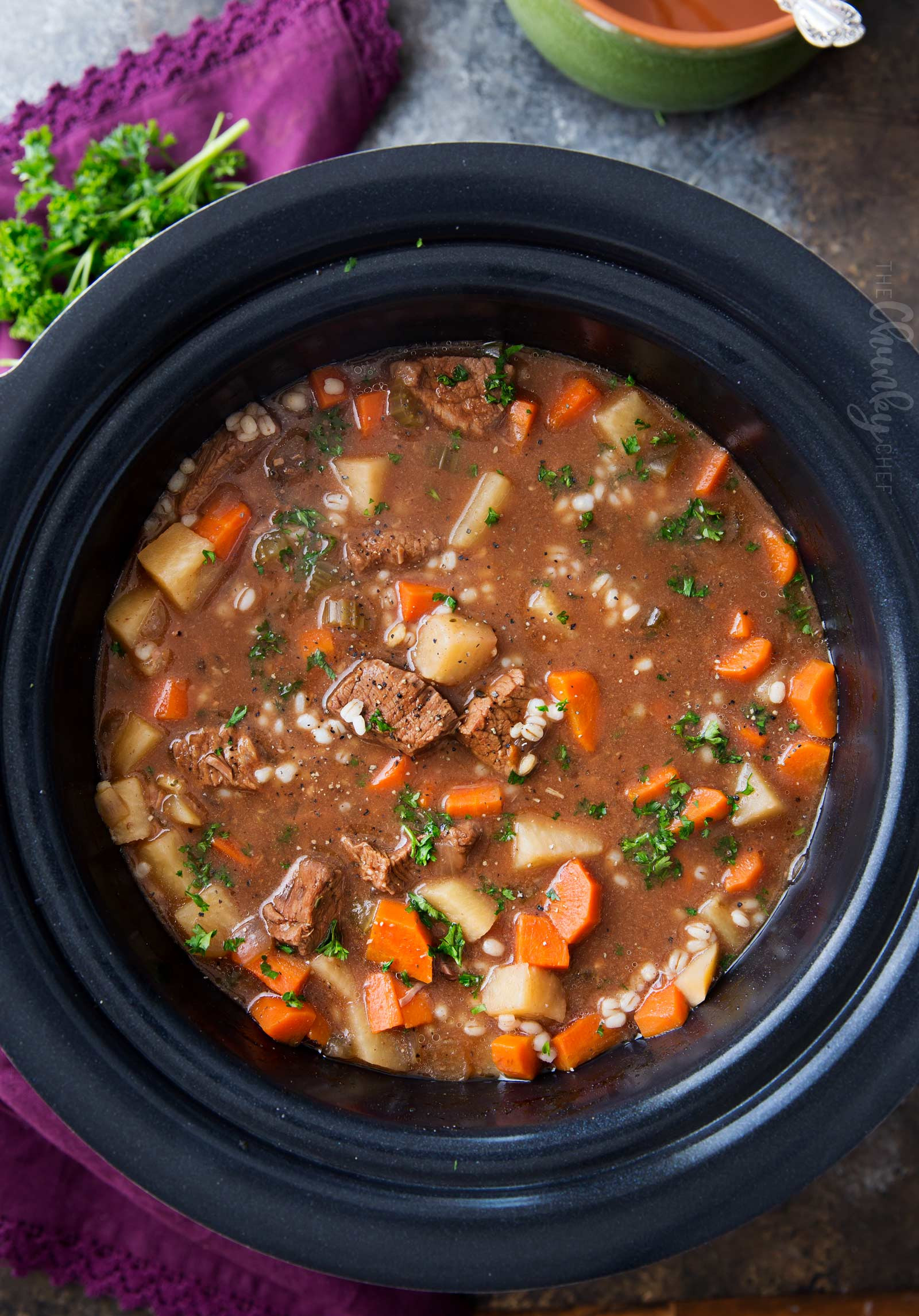 Beef Barley Soup Slow Cooker
 Slow Cooker Beef Barley Soup Recipe The Chunky Chef