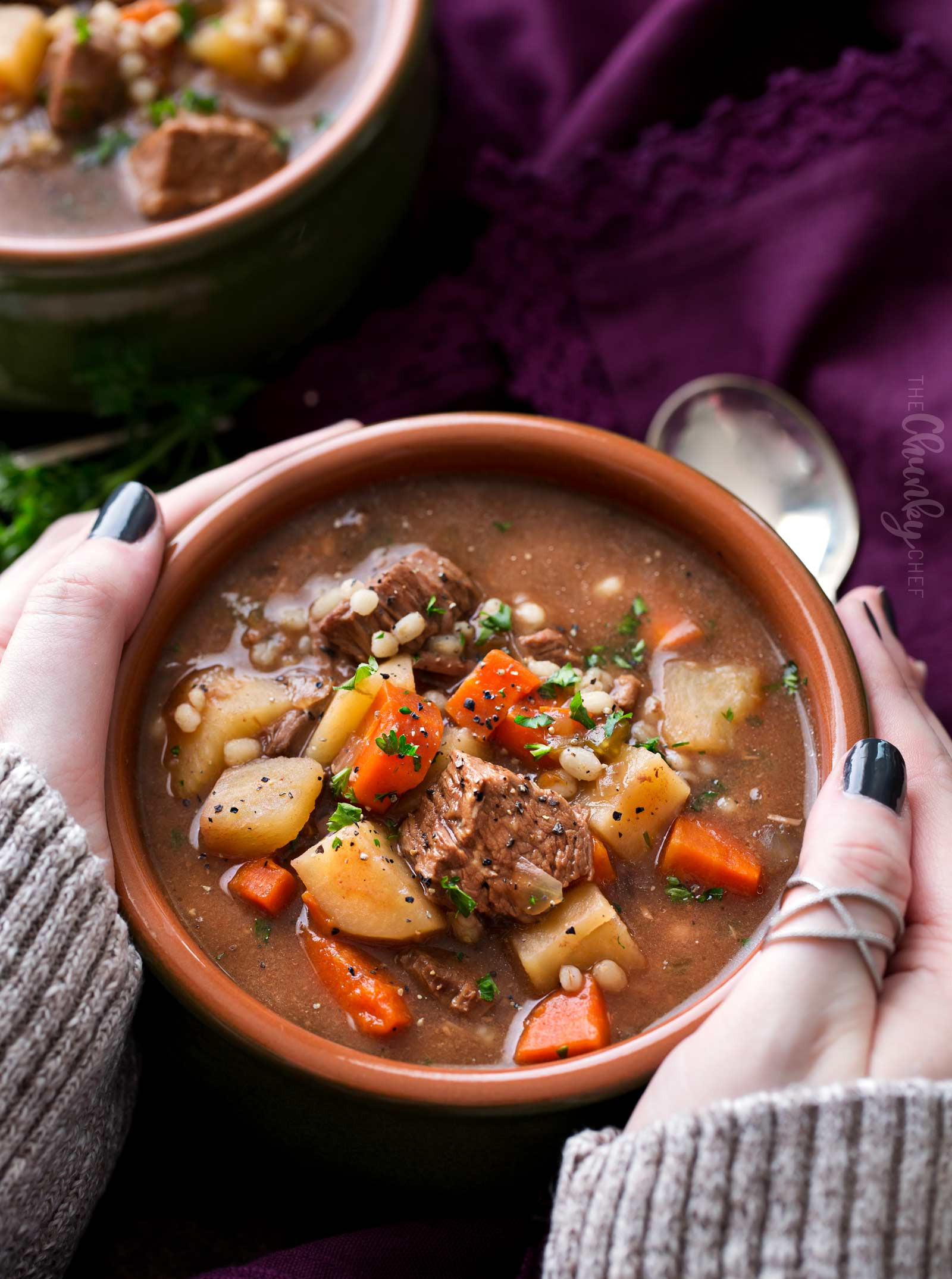 Beef Barley Soup Slow Cooker
 Slow Cooker Beef Barley Soup Recipe The Chunky Chef