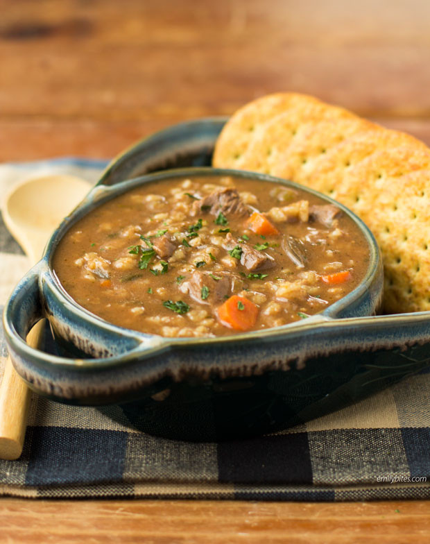 Beef Barley Soup Slow Cooker
 Slow Cooker Beef and Barley Soup Emily Bites