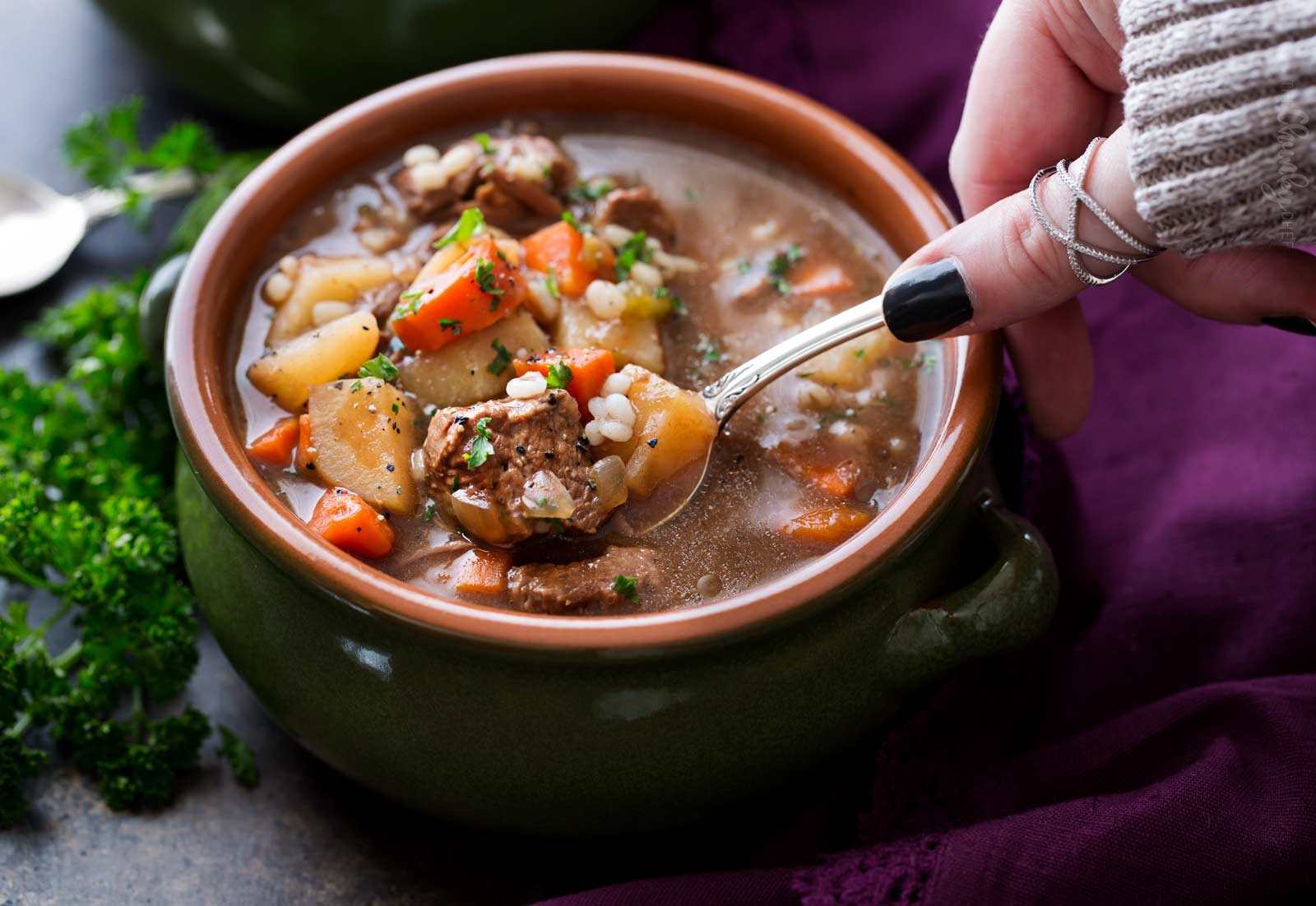 Beef Barley Soup Slow Cooker
 Slow Cooker Beef Barley Soup Recipe The Chunky Chef