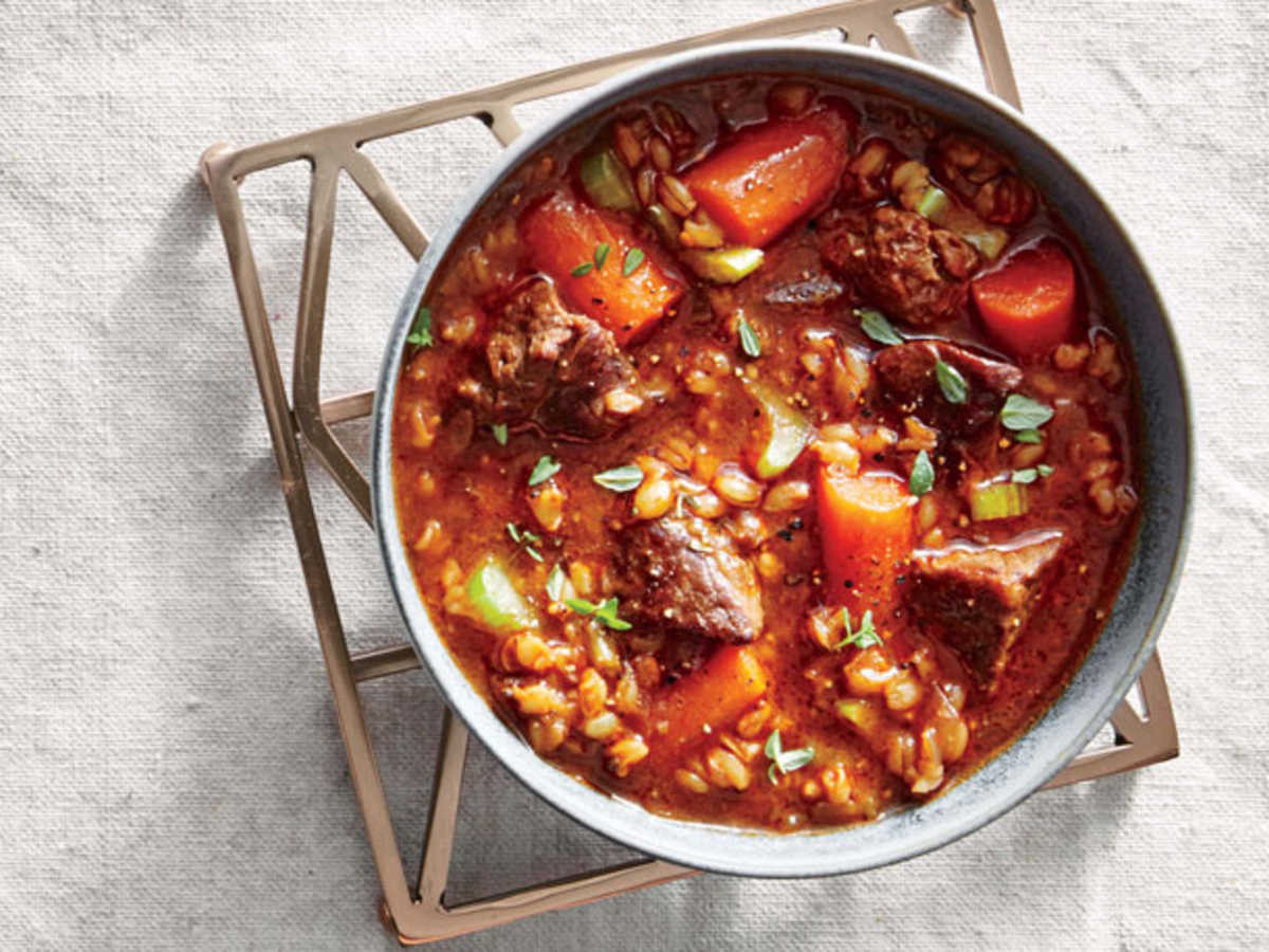 Beef Barley Stew
 Slow Cooker Beef and Barley Stew Recipe Cooking Light