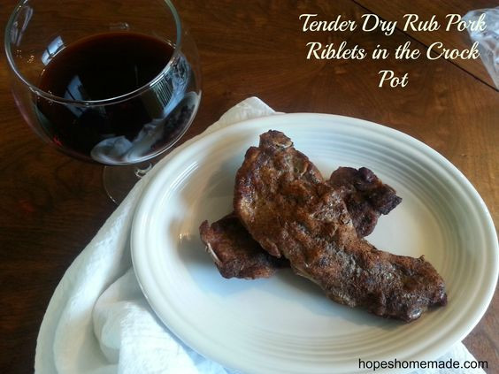 Beef Chuck Riblets
 Tender yummy dry rub pork Riblets in the crock pot