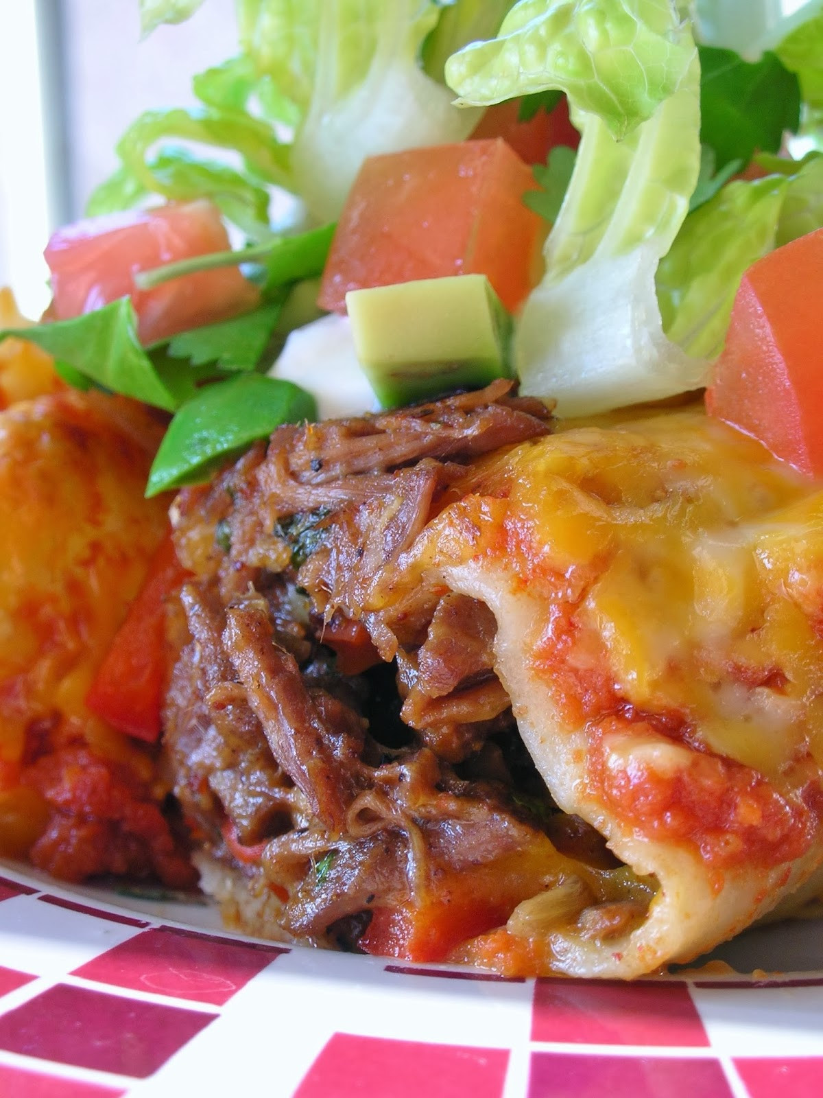 Beef Enchiladas With Corn Tortillas
 Basil Braised Beef Enchiladas