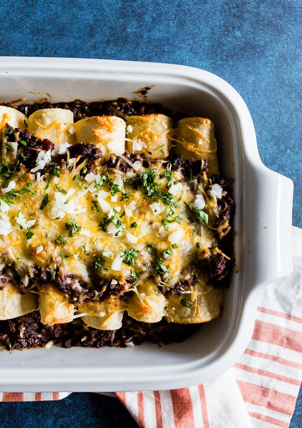 Beef Enchiladas With Corn Tortillas
 Chipotle Ground Beef Enchiladas