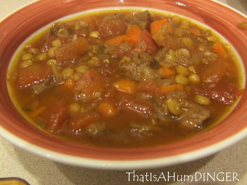 Beef Lentil Soup
 That Is a HumDINGER Beef Lentil Soup by Giada