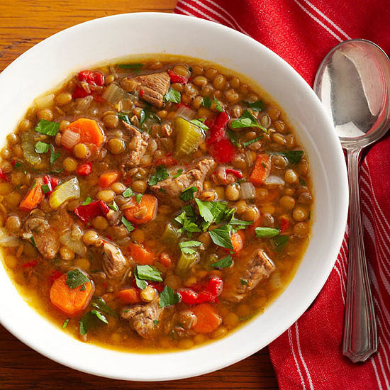 Beef Lentil Soup
 ground beef lentil soup