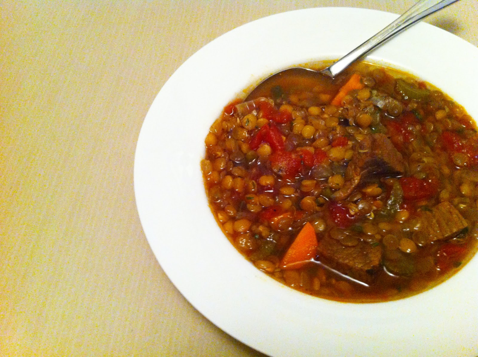 Beef Lentil Soup
 Playing With My Food Souper Sunday 16 Beef Lentil Soup