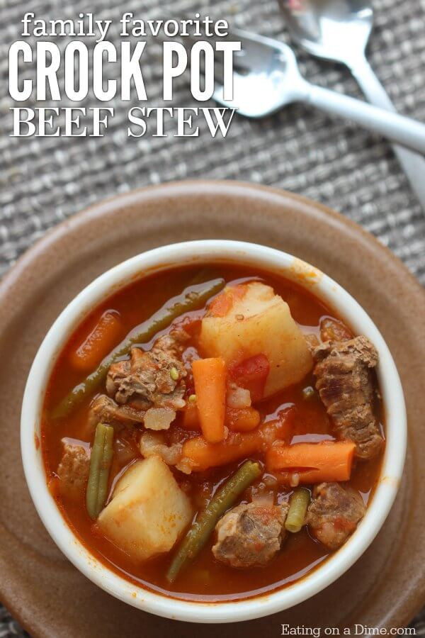 Beef Stew Crock Pot Recipes
 Quick & Easy Crock pot Beef Stew Recipe Eating on a Dime