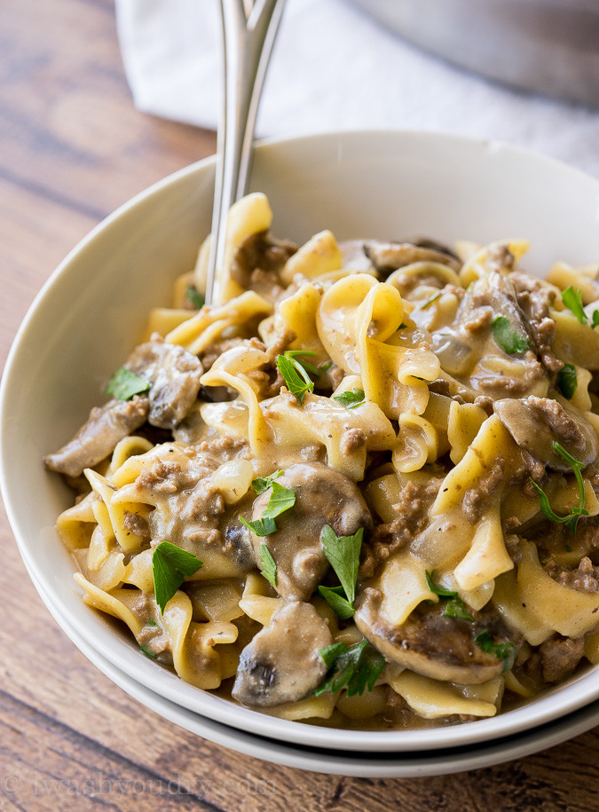 Beef Stroganoff With Ground Beef
 e Skillet Ground Beef Stroganoff