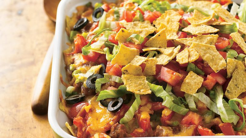 Beef Taco Casserole
 Beef and Bean Taco Casserole Recipe BettyCrocker