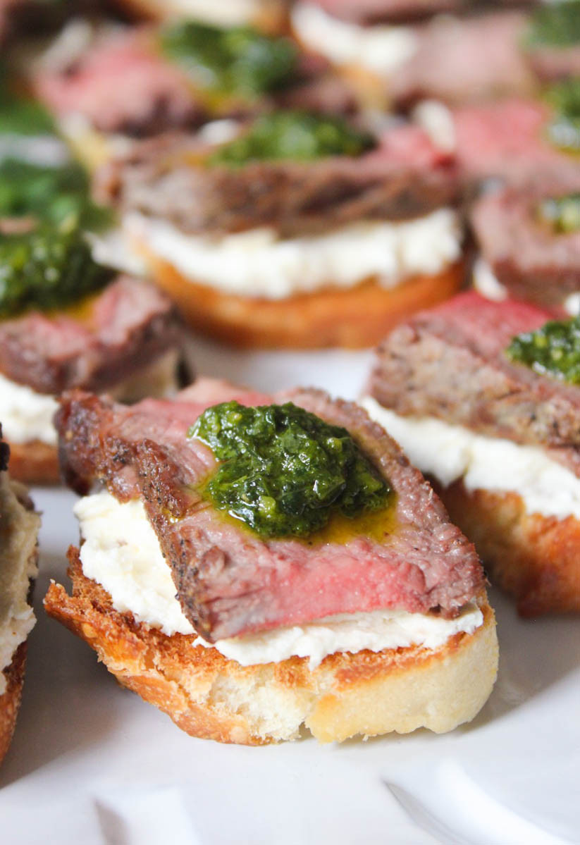 Beef Tenderloin Appetizer
 Beef Tenderloin Crostini with Whipped Goat Cheese and