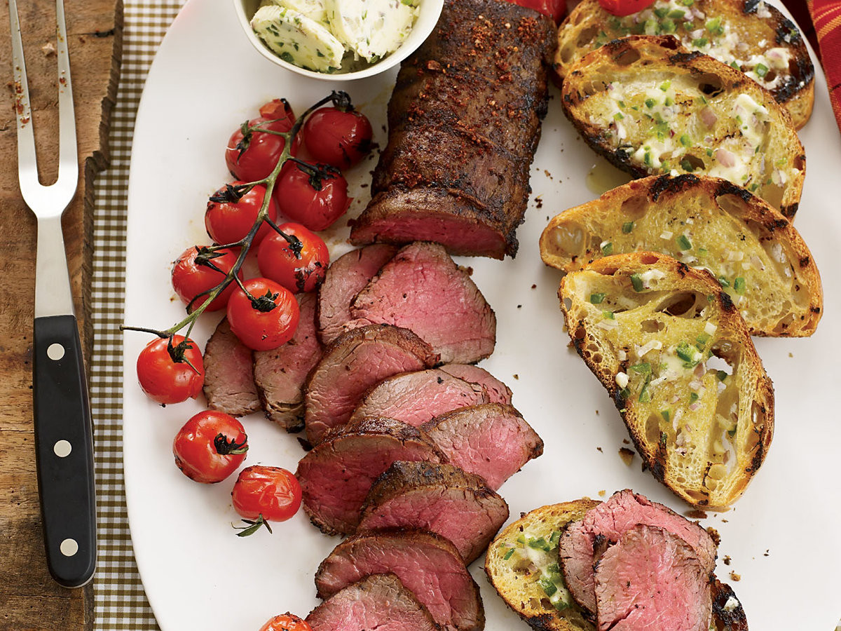 Beef Tenderloin Grill
 Grilled Beef Tenderloin with Ancho Jalapeño Butter Recipe