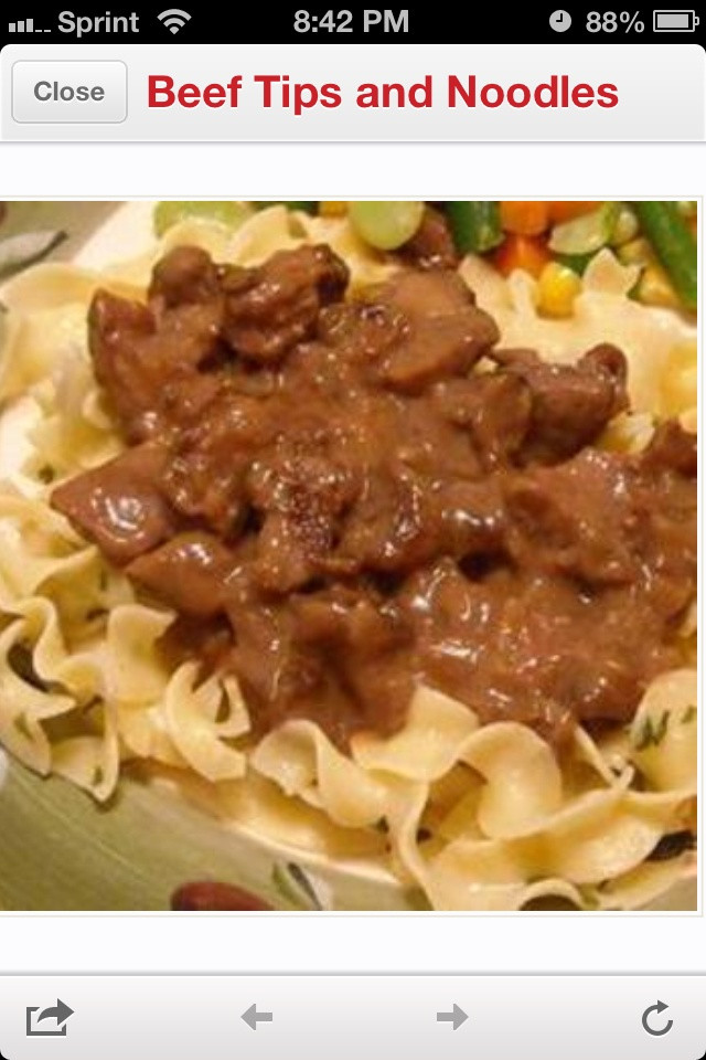 Beef Tips And Noodles Recipe
 Beef tips and noodles Cream of celery soup and Cream of