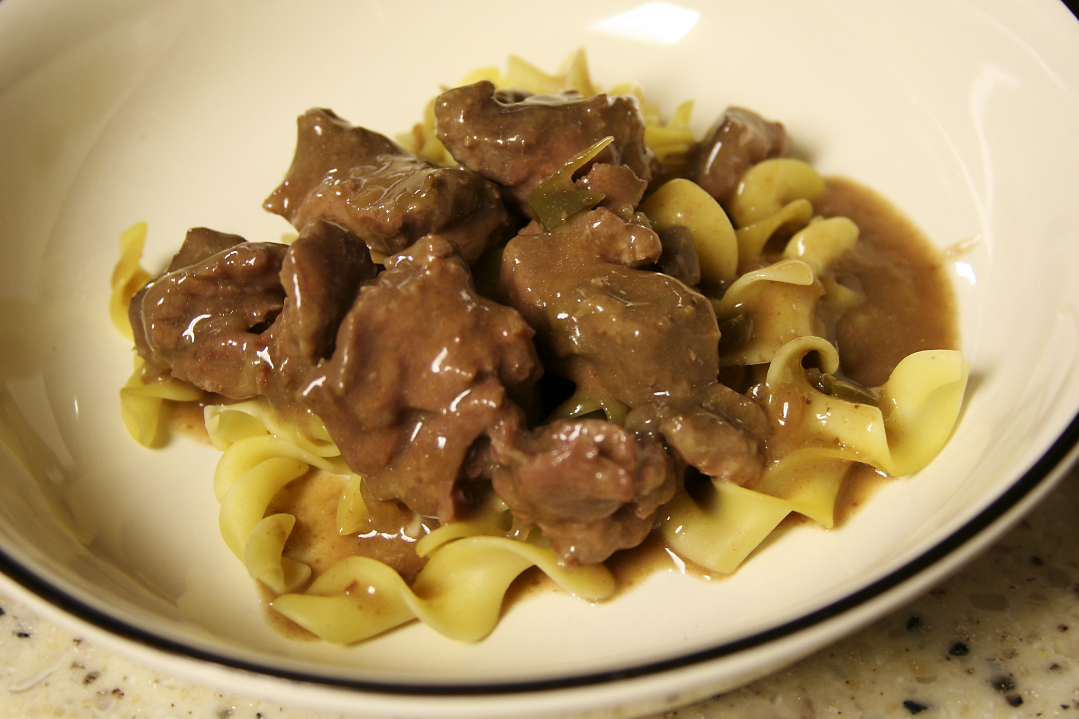 Beef Tips Over Noodles
 Savory Slow Cooked Beef Tips