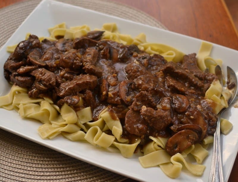 Beef Tips Over Noodles
 e Skillet Savory Beef Tips and Gravy