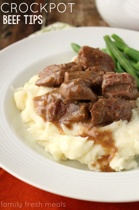 Beef Tips With Gravy
 Easy Crockpot Beef Tips with Gravy Family Fresh Meals